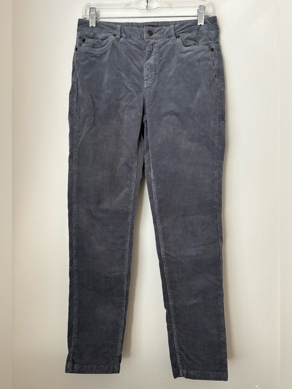 J. McLaughlin 5-Pocket Corduroy Slim Fit Pant Size 6 Gray Casual Fall Minimalist